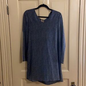 Blue tunic dress with white dots
